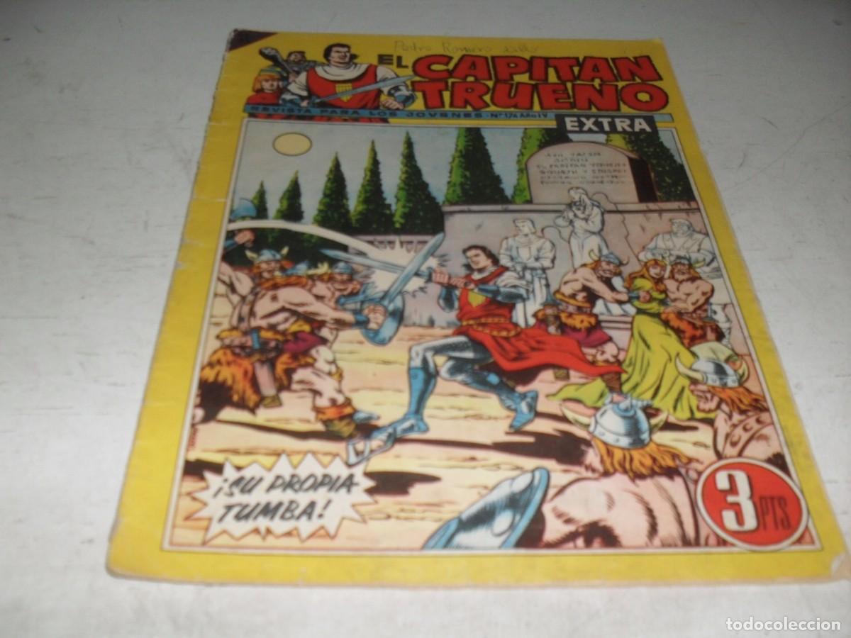 Tebeos: EL CAPITAN TRUENO EXTRA N&ordm; 174,CON AVENTURA DE PITAGORAS SLIM,DE 427,BRUGUERA,1960
