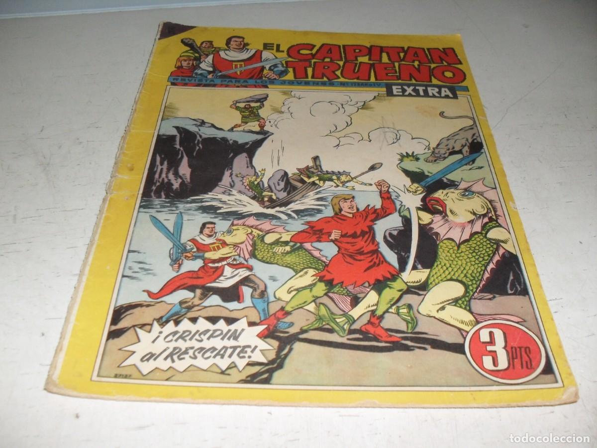 Tebeos: EL CAPITAN TRUENO EXTRA N&ordm; 173,CON AVENTURA DE PITAGORAS SLIM,DE 427,BRUGUERA,1960