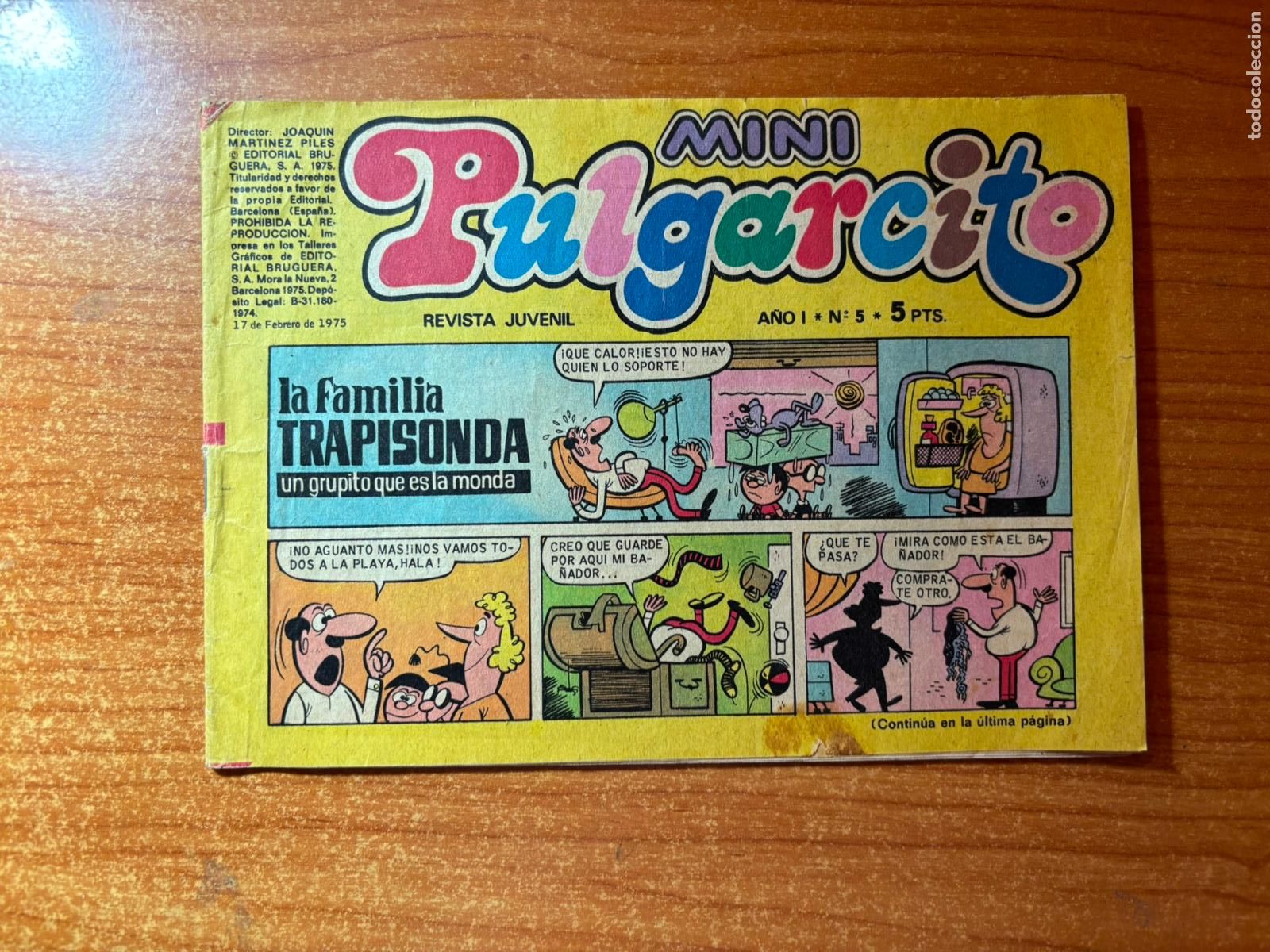 Tebeos: MINI PULGARCITO N&ordm; 5 EDITORIAL BRUGUERA 1975