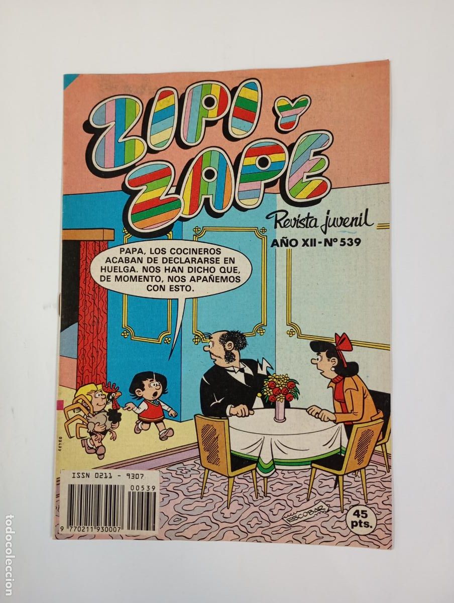 Tebeos: ZIPI Y ZAPE. REVISTA JUVENIL N&ordm; 539. A&Ntilde;O XI. BRUGUERA. TDKC37