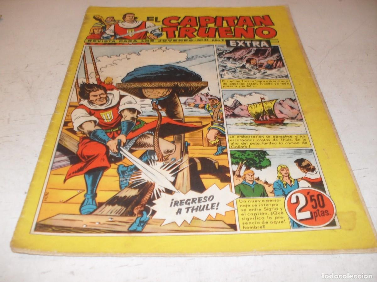 Tebeos: EL CAPITAN TRUENO EXTRA N&ordm; 41,CON CLASES DE DIBUJO DE ANTONIO BERNAL,DE 427,BRUGUERA,1960