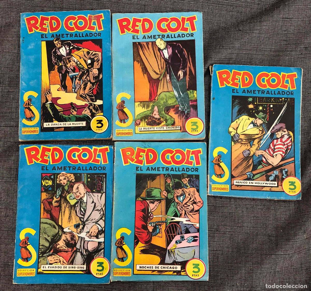 Tebeos: RED COLT EL AMETRALLADOR N&ordm; 4, 6, 8, 10 Y 14 COMPLETA. COLECCION SUPERHOMBRES. DEBRIGODE DUGI.