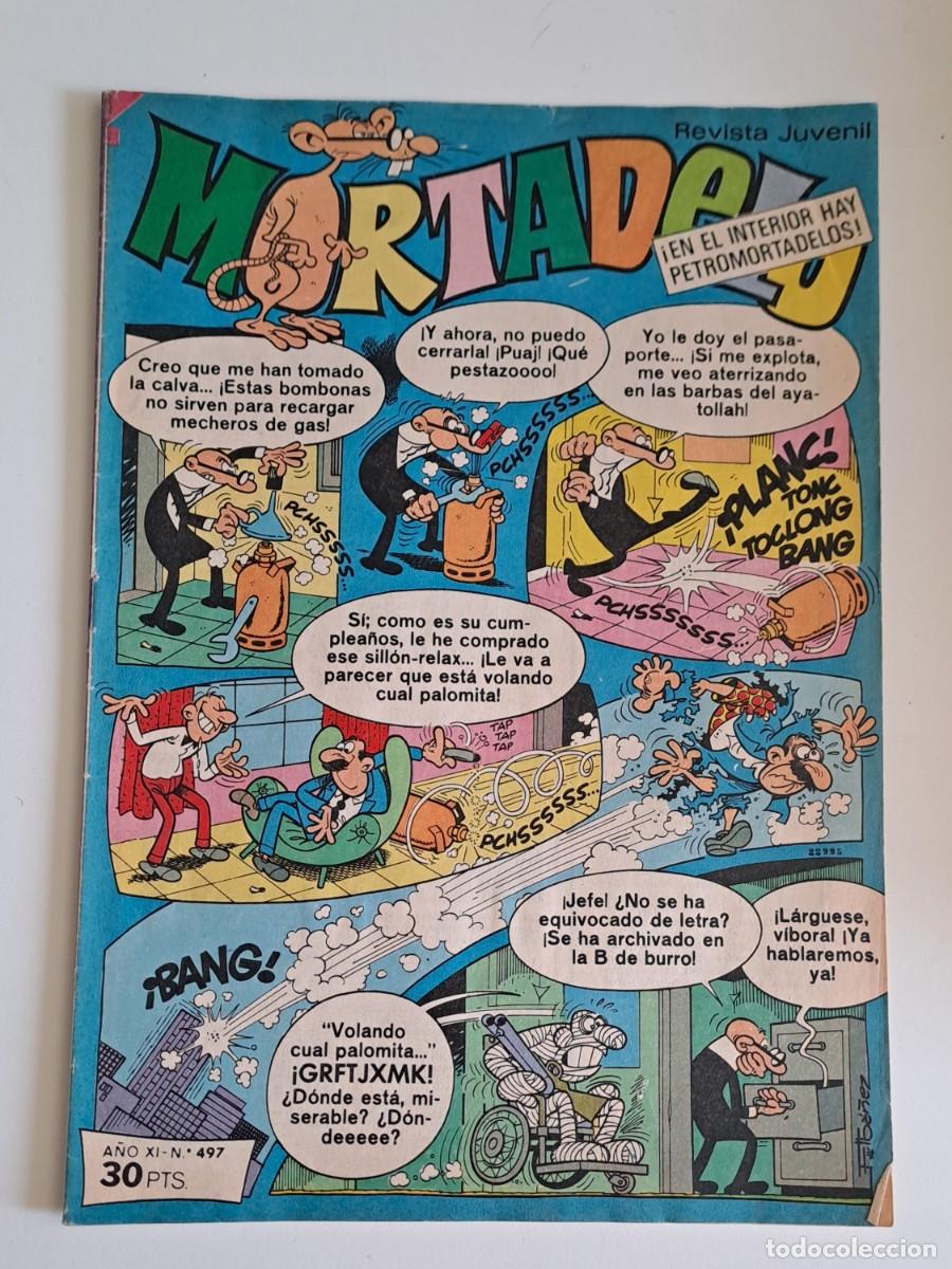 Tebeos: MORTADELO. A&Ntilde;O XI N&ordm; 497 EDITORIAL BRUGUERA, 1980 CONTIENE PETROMORTADELOS