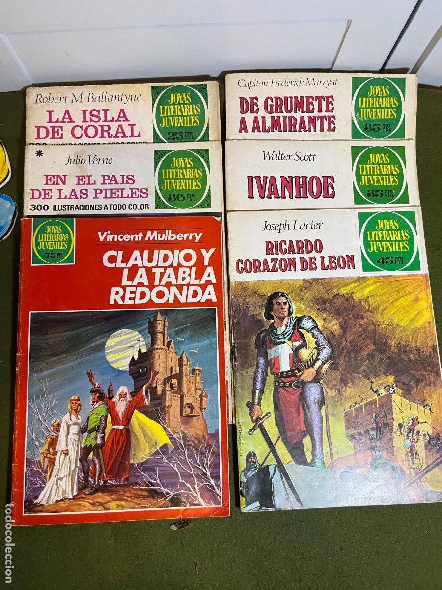 Tebeos: Lote 6 c&oacute;mics Joyas Literarias Juveniles Bruguera Ivanhoe Julio Verne Ricardo Coraz&oacute;n de Le&oacute;n