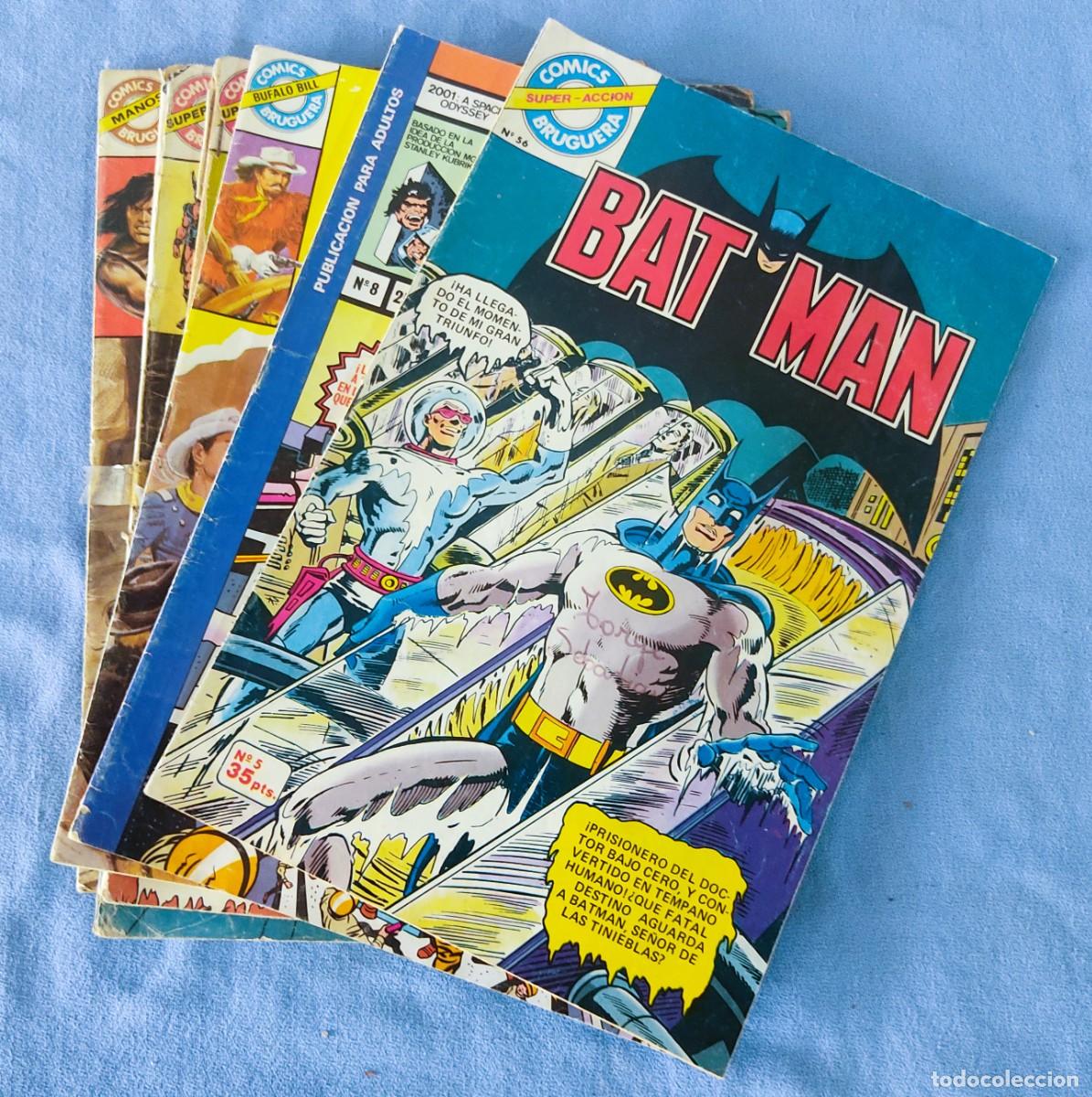 Tebeos: 6 COMICS BRUGUERA BAT MAN WARLORD BUFALO BILL MANOS GUERRERO INDOMITO ETC
