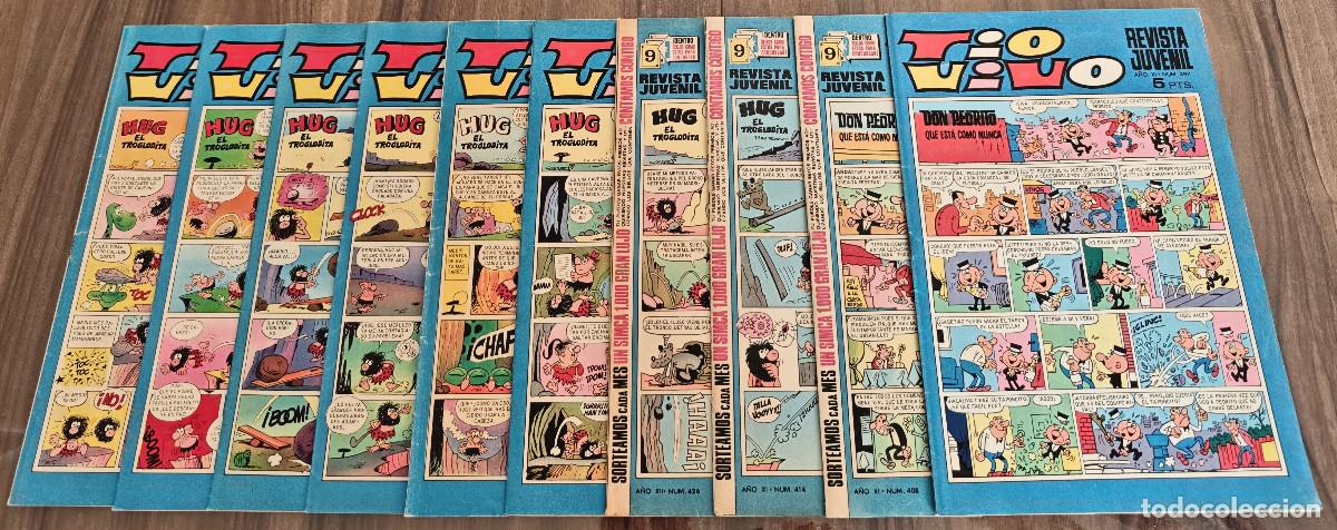 Giornalini: TIO VIVO n&ordm; 397, 408, 414, 426, 445, 462, 465, 466, 477 y 479 (Bruguera 1968/70) 10 tebeos.