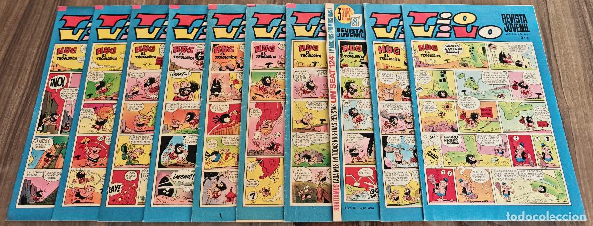 Giornalini: TIO VIVO n&ordm; 480, 481, 494, 508, 510, 511, 524, 525, 526 y 527 (Bruguera 1970/71) 10 tebeos.
