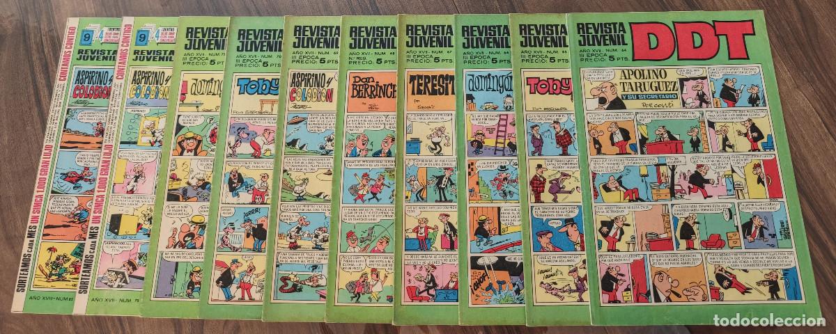 Giornalini: DDT n&ordm; 64, 65, 66, 67, 68, 69, 70, 73, 75 y 83 (Bruguera 1968/69) 10 tebeos.
