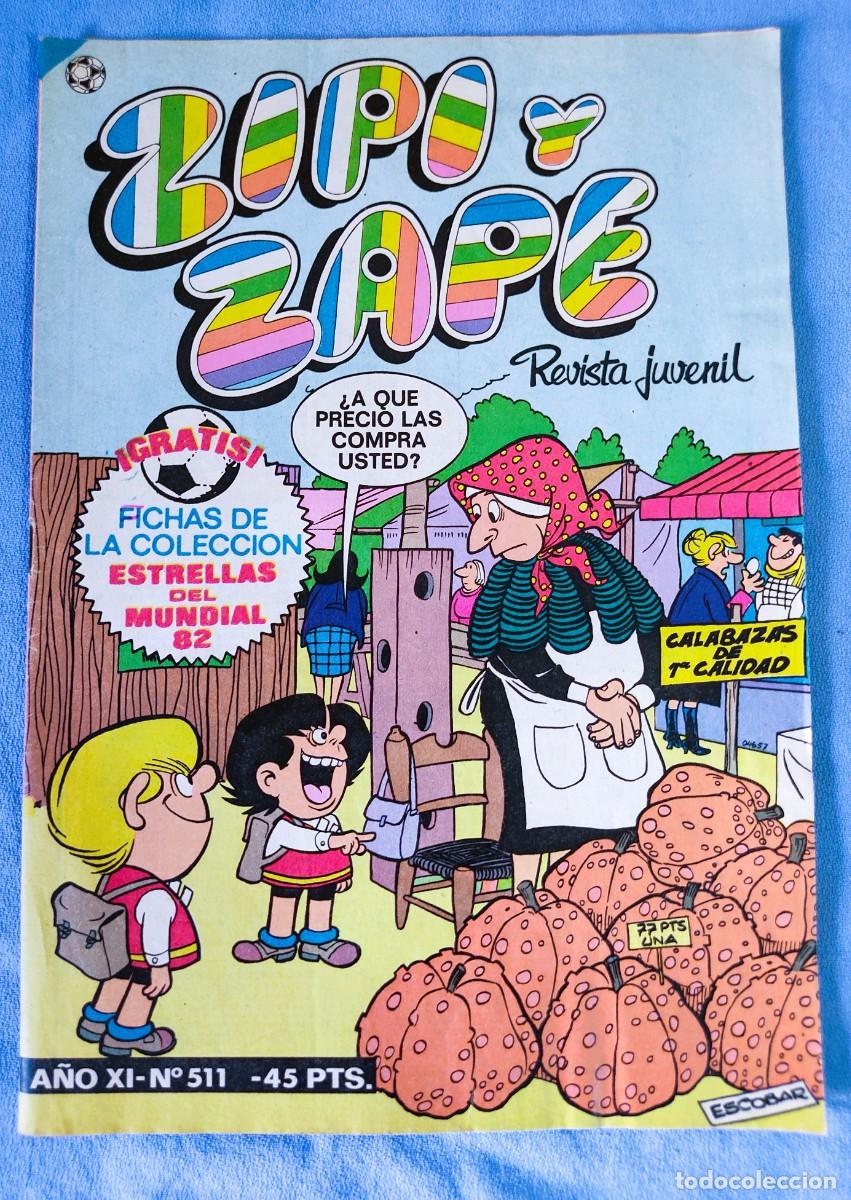 Tebeos: ZIPI Y ZAPE N&ordm; 511 CON LAS FICHAS DE LA COLECCION ESTRELLAS DEL MUNDIAL 82