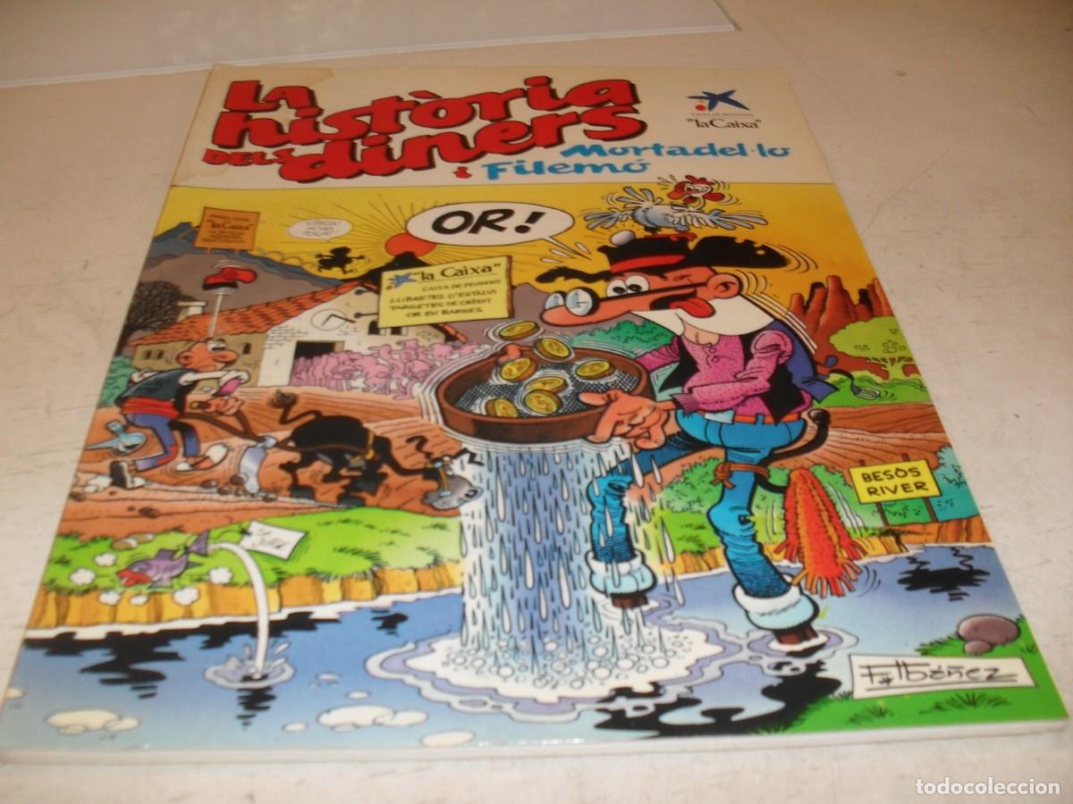Tebeos: (EN CATALAN)LA HISTORIA DEL DINERO,MORTADELO Y FILEMON.EDITA B/LA CAIXA,1989.NO REEDITADO