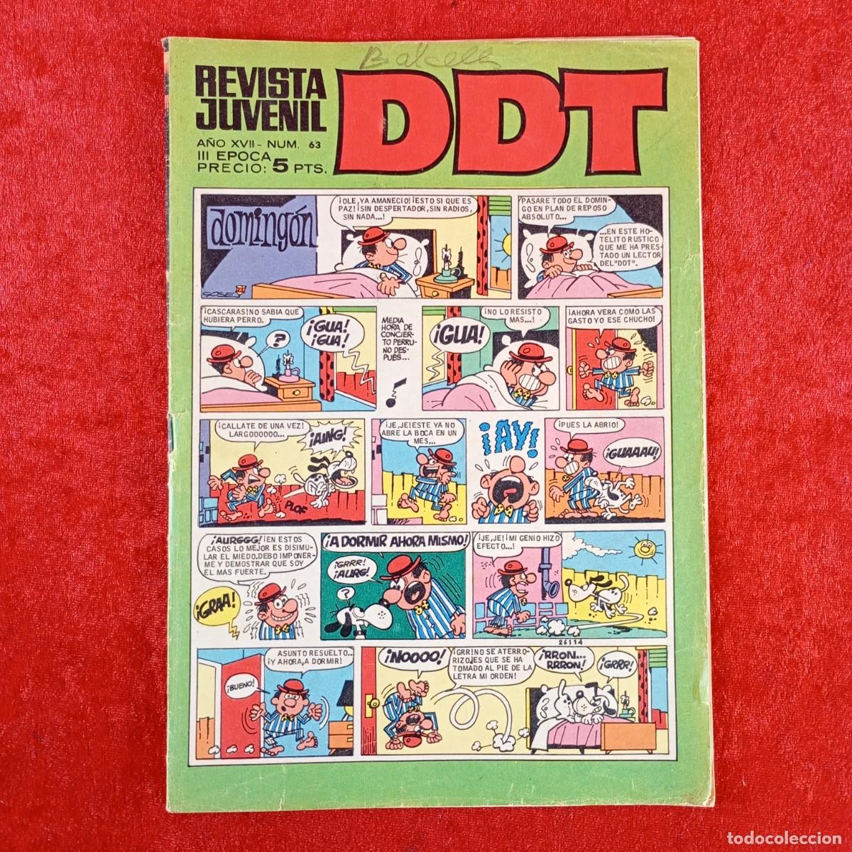 Tebeos: DDT - REVISTA JUVENIL - A&Ntilde;O XVII, NUM. 63 - III EPOCA - EDITORIAL BRUGUERA - SEPTIEMBRE 1968 / 1778