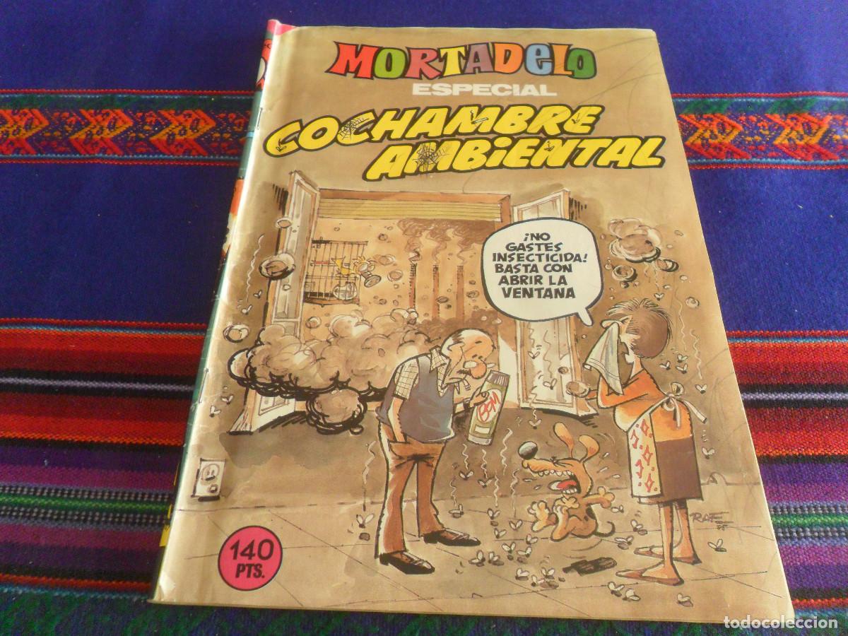 Tebeos: MORTADELO ESPECIAL N&ordm; 196 COCHAMBRE AMBIENTAL CON EL FIN DE SHERLOCK HOLMES. BRUGUERA 1985. RARO.