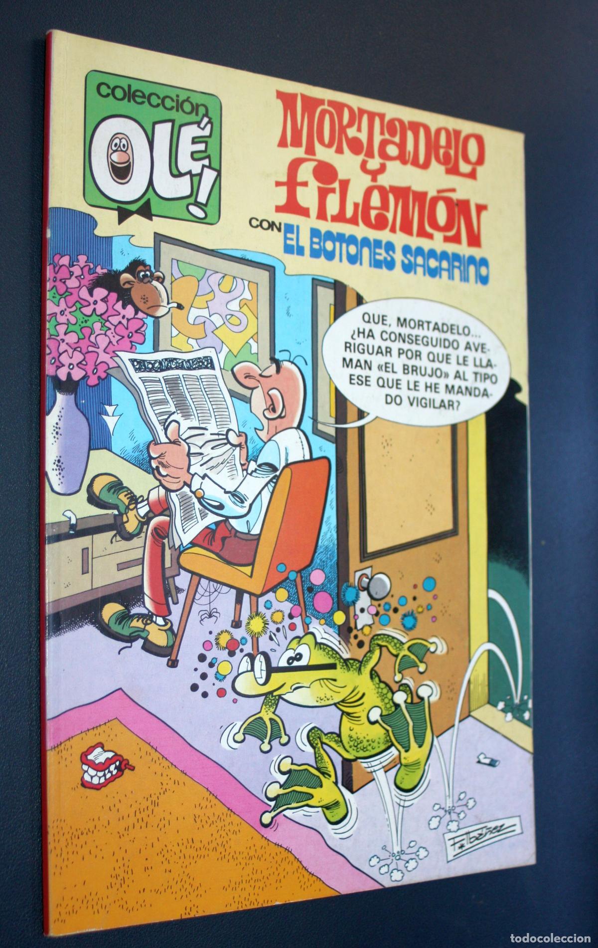 Tebeos: Coleccion OL&Eacute;, formato de los 80: MORTADELO Y FILEMON, con BOTONES SACARINO. M- 235