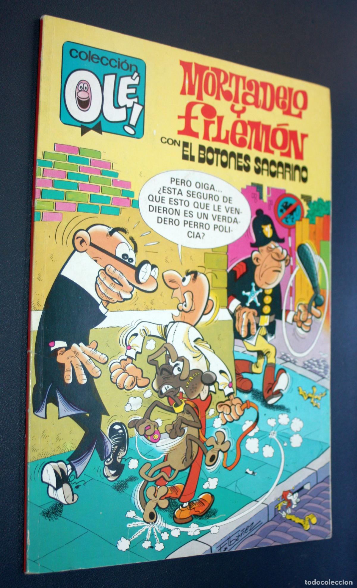 Tebeos: Coleccion OL&Eacute;, formato de los 80: MORTADELO Y FILEMON, con BOTONES SACARINO. M- 230