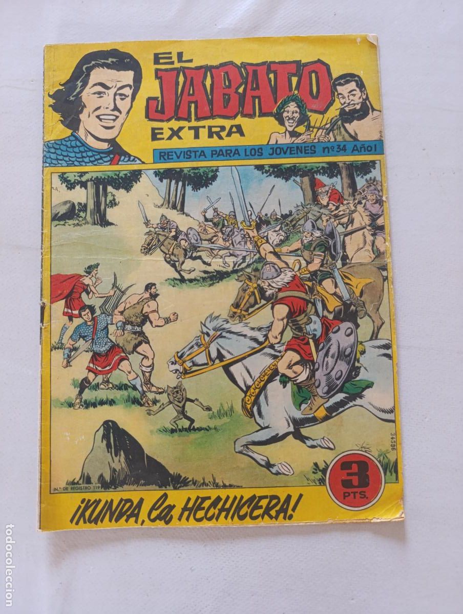 Tebeos: EL JABATO EXTRA N&ordm; 34 - A&Ntilde;O I - BRUGUERA (AN)