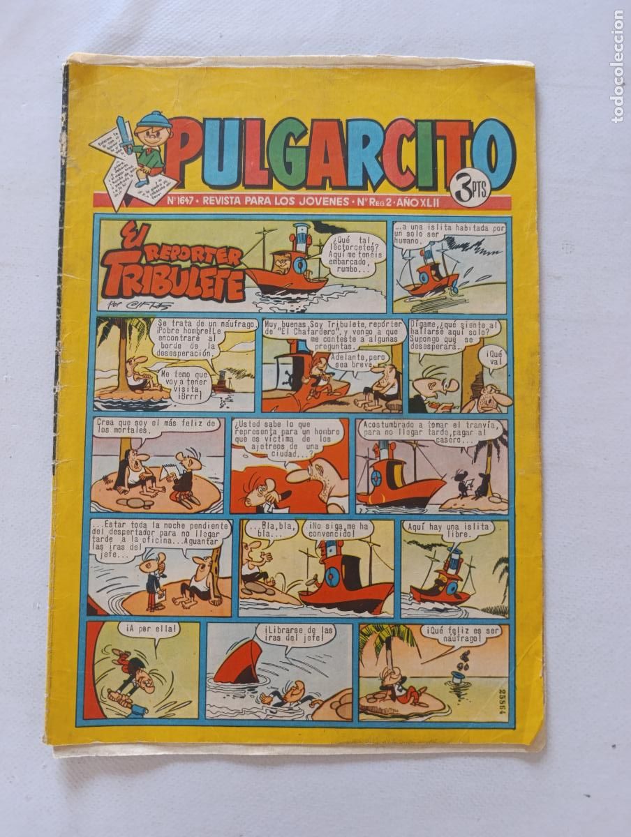 Tebeos: PULGARCITO N&ordm; 1647 - A&Ntilde;O XLII - BRUGUERA (AN)