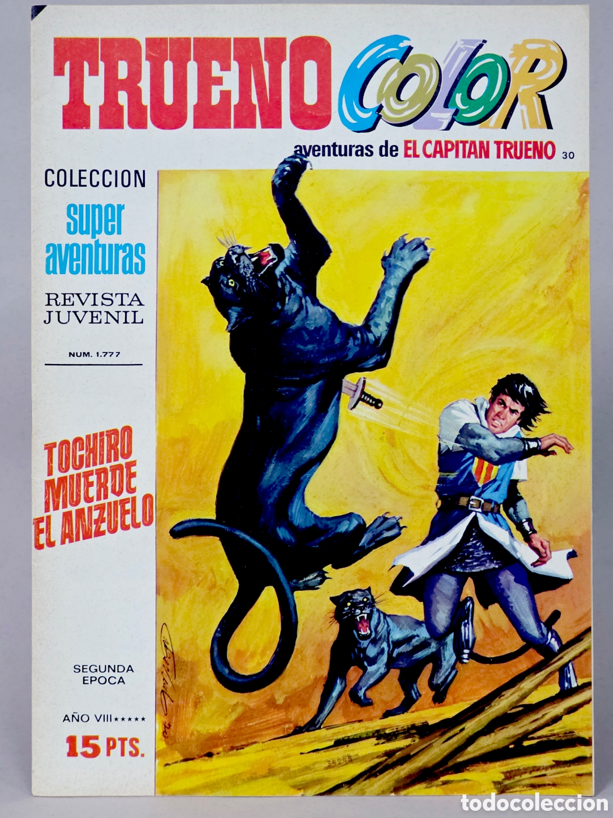 Tebeos: C&Oacute;MIC SUPER AVENTURAS DE EL CAPIT&Aacute;N TRUENO 30 COLOR 1777 TOCHIRO MUERDE BRUGUERA MUY BUEN ESTADO