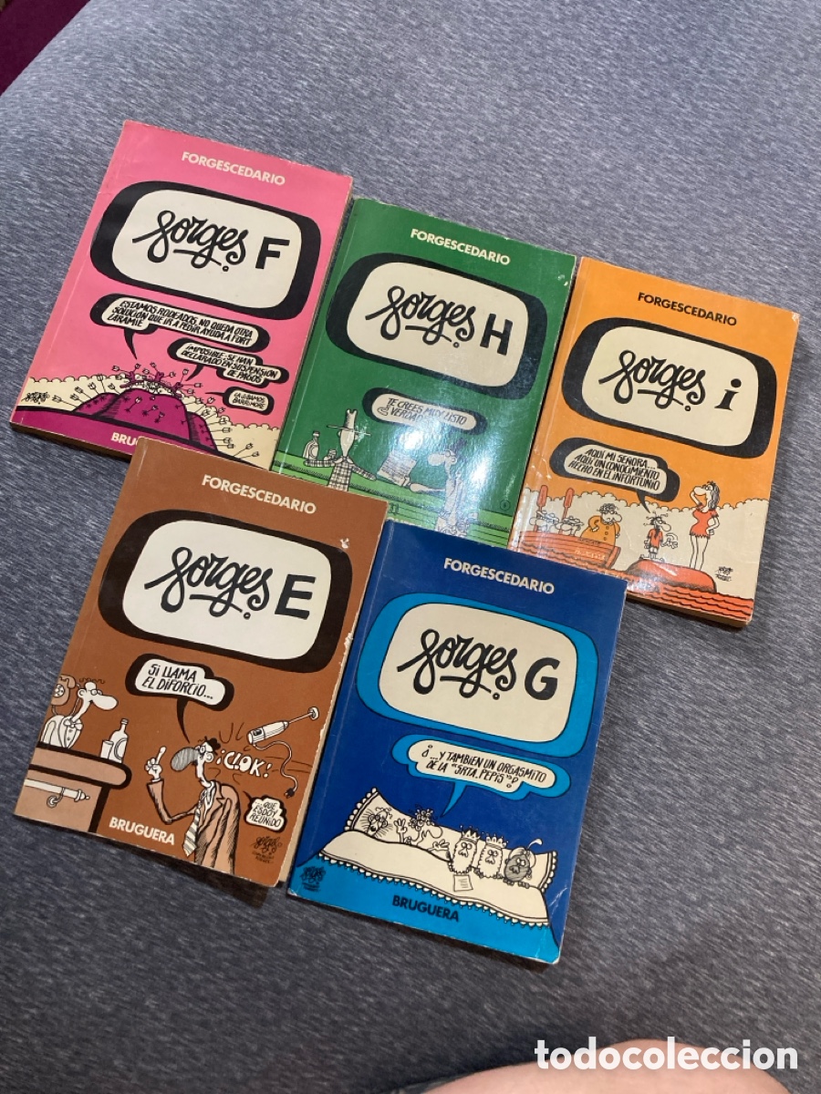Tebeos: Lote 5 libros Forgescedario - Forges (Letras E, F, G, H, I) - Editorial Bruguera