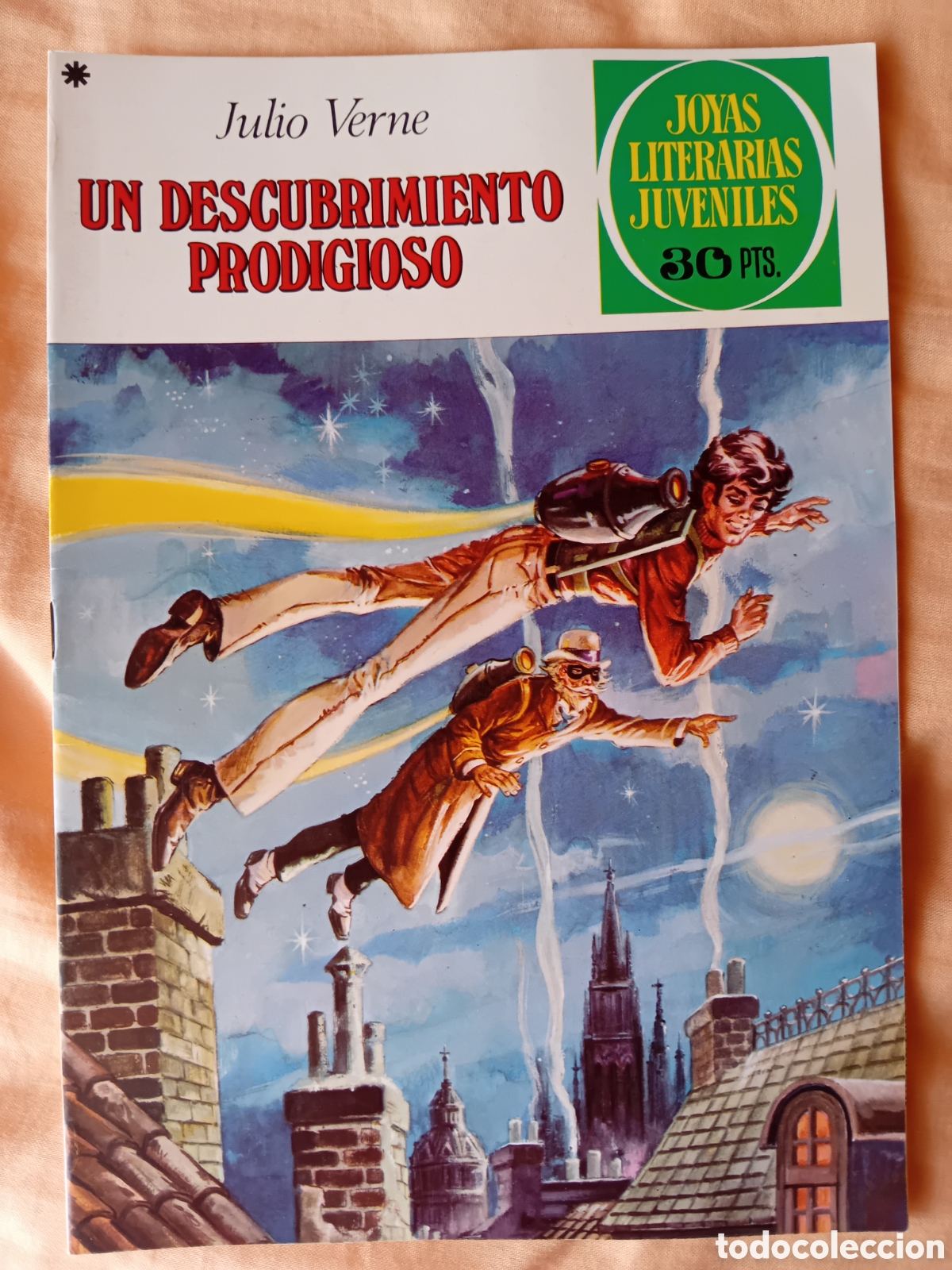 Tebeos: UN DESCUBRIMIENTO PRODIGIOSO, Julio Verne. Joyas literarias juveniles. N&uacute;mero 194