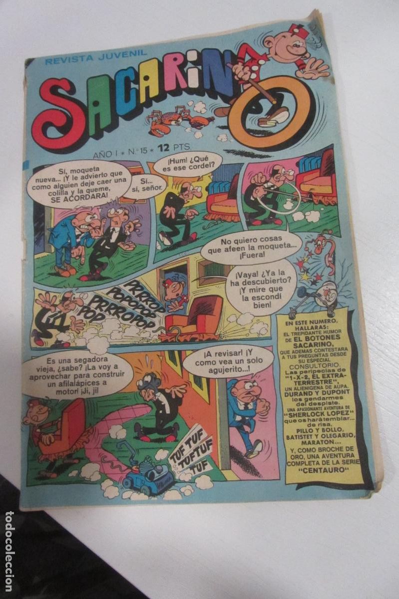Tebeos: SACARINO REVISTA JUVENIL N&ordm; 15 ( 12 PTS.) BRUGUERA ARX280