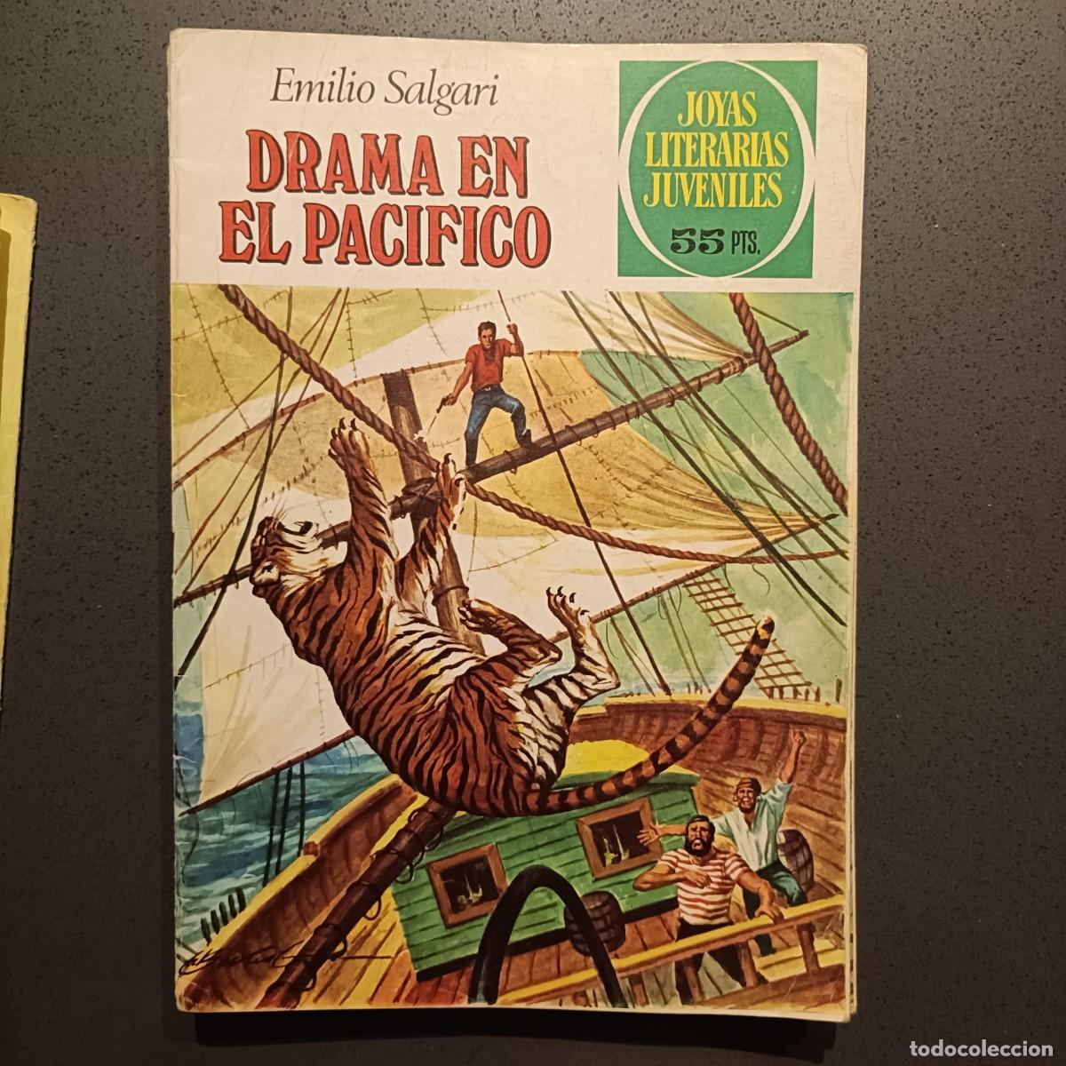 Tebeos: Joyas Literarias Juveniles - Drama en el Pac&iacute;fico (Emilio Salgari), n&ordm; 162 - Bruguera 1981