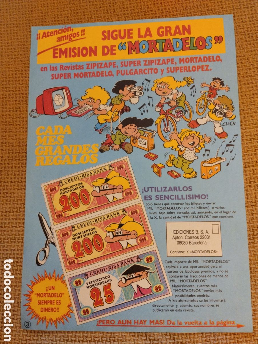 Tebeos: Hoja antigua billetes Mortadelo