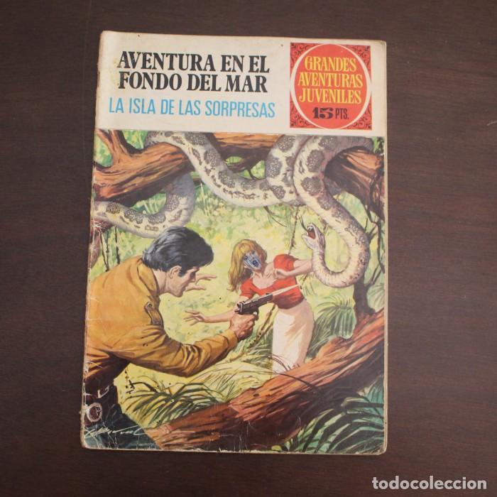 Tebeos: GRANDES AVENTURAS JUVENILES 47 AVENTURA EN EL FONDO DEL MAR, LA ISLA DE LAS SORPRESAS. BRUGUERA 1973