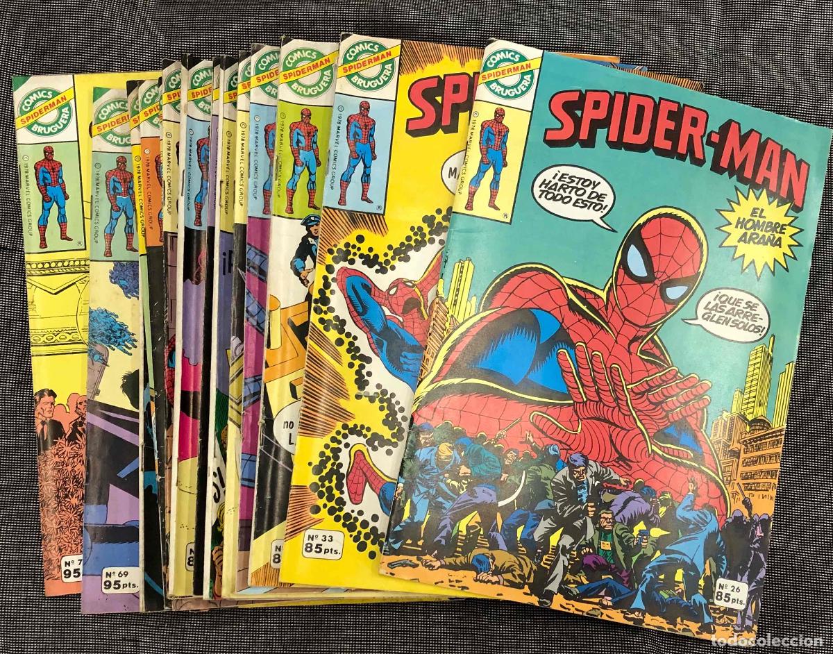 Tebeos: SPIDERMAN N&ordm; 26, 33, 34, 40 AL 51, 61, 69, 70. BRUGUERA 1981