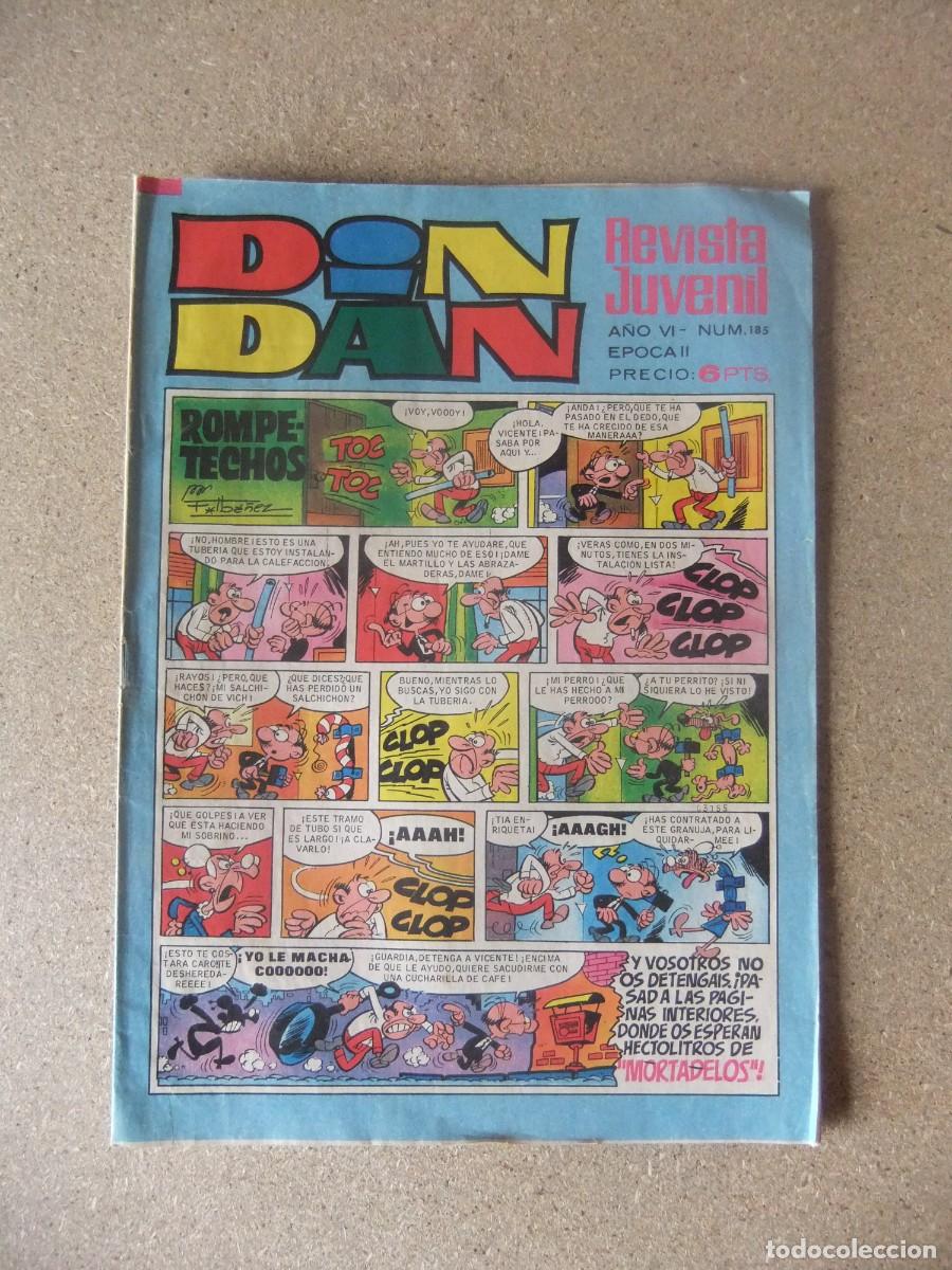 Tebeos: DIN DAN N&ordm; 185 CON BILLETES DE MORTADELO EDITORIAL BRUGUERA
