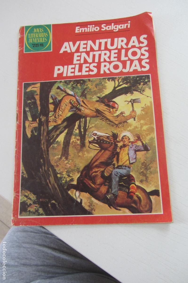 Tebeos: JOYAS LITERARIAS JUVENILES AVENTURAS ENTRE LOS PIELES ROJAS E. SALGARI N&ordm; 250 1&ordf; EDI BRUGUERA ARX379