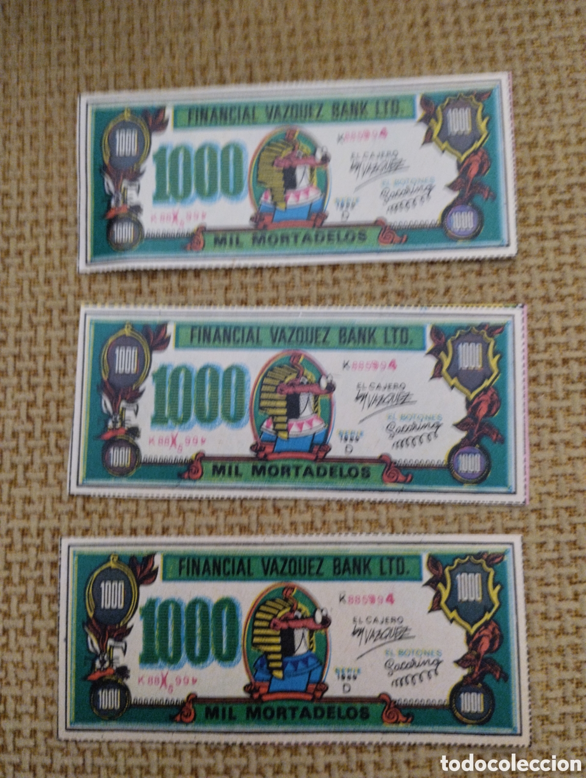 Tebeos: Lote billetes de Mil Mortadelos