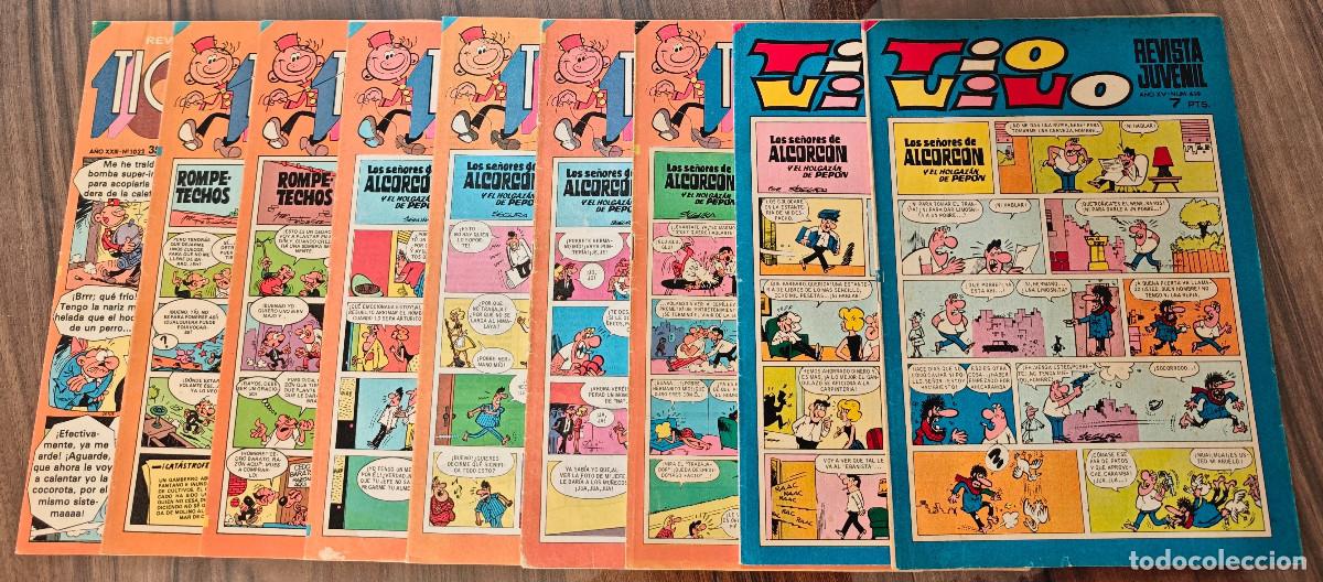 Tebeos: TIO VIVO n&ordm; 619, 635, 753, 839, 841, 847, 947, 949 y 1032 (Bruguera 1973/80) 9 tebeos.