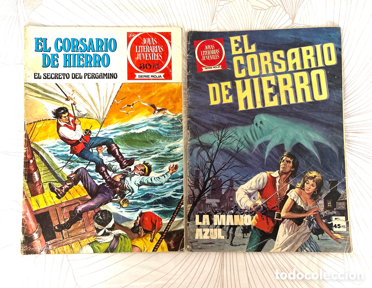 Tebeos: Lote 2 C&oacute;mics El Corsario de Hierro Joyas Literarias Juveniles (Serie Roja) -N&uacute;meros 1 y 8 bruguera
