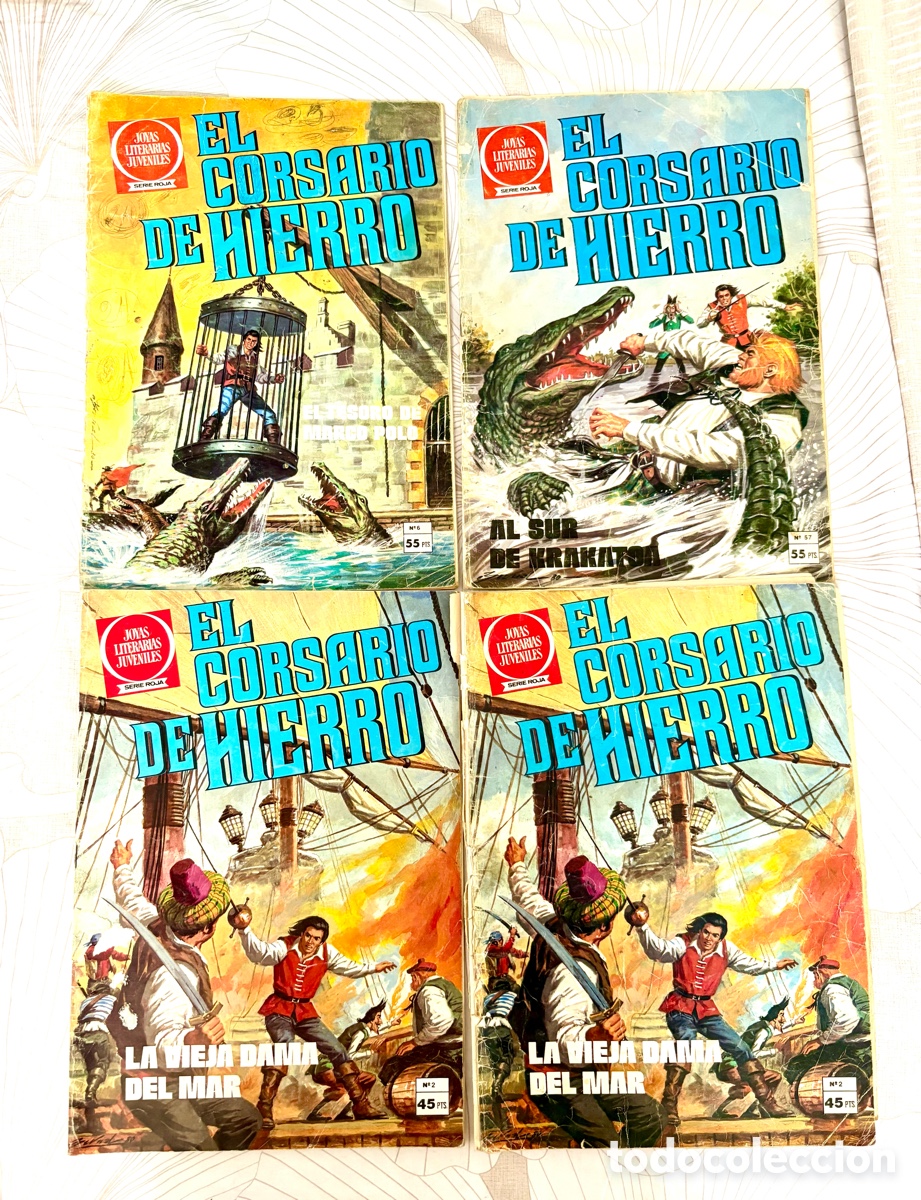 Tebeos: Lote 4 C&oacute;mics El Corsario de Hierro - Joyas Literarias Juveniles Bruguera (1980)