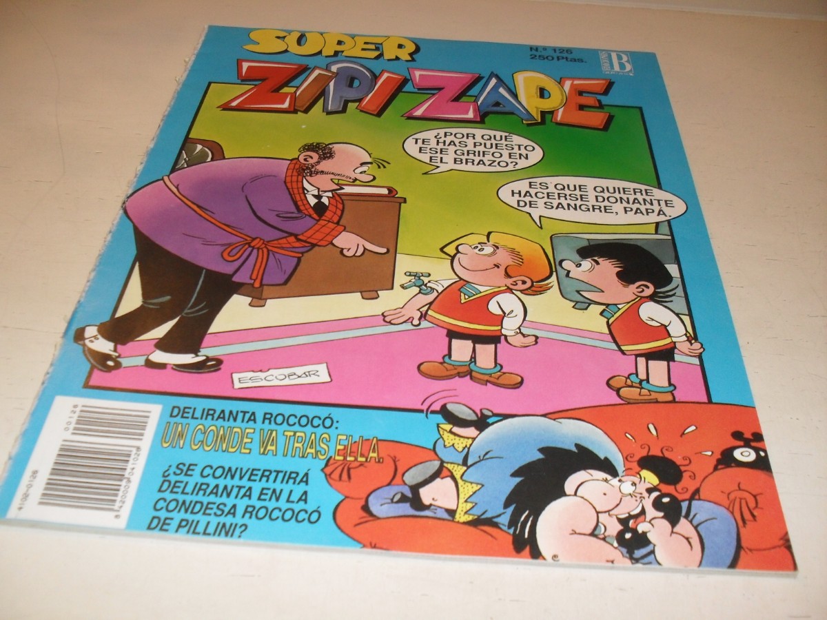 Tebeos: SUPER ZIPI Y ZAPE N&ordm; 126,EN CONTRAPORTADA PUBLICIDAD DE LOS SIMPSON,DE 144.EDICIONES B,1987