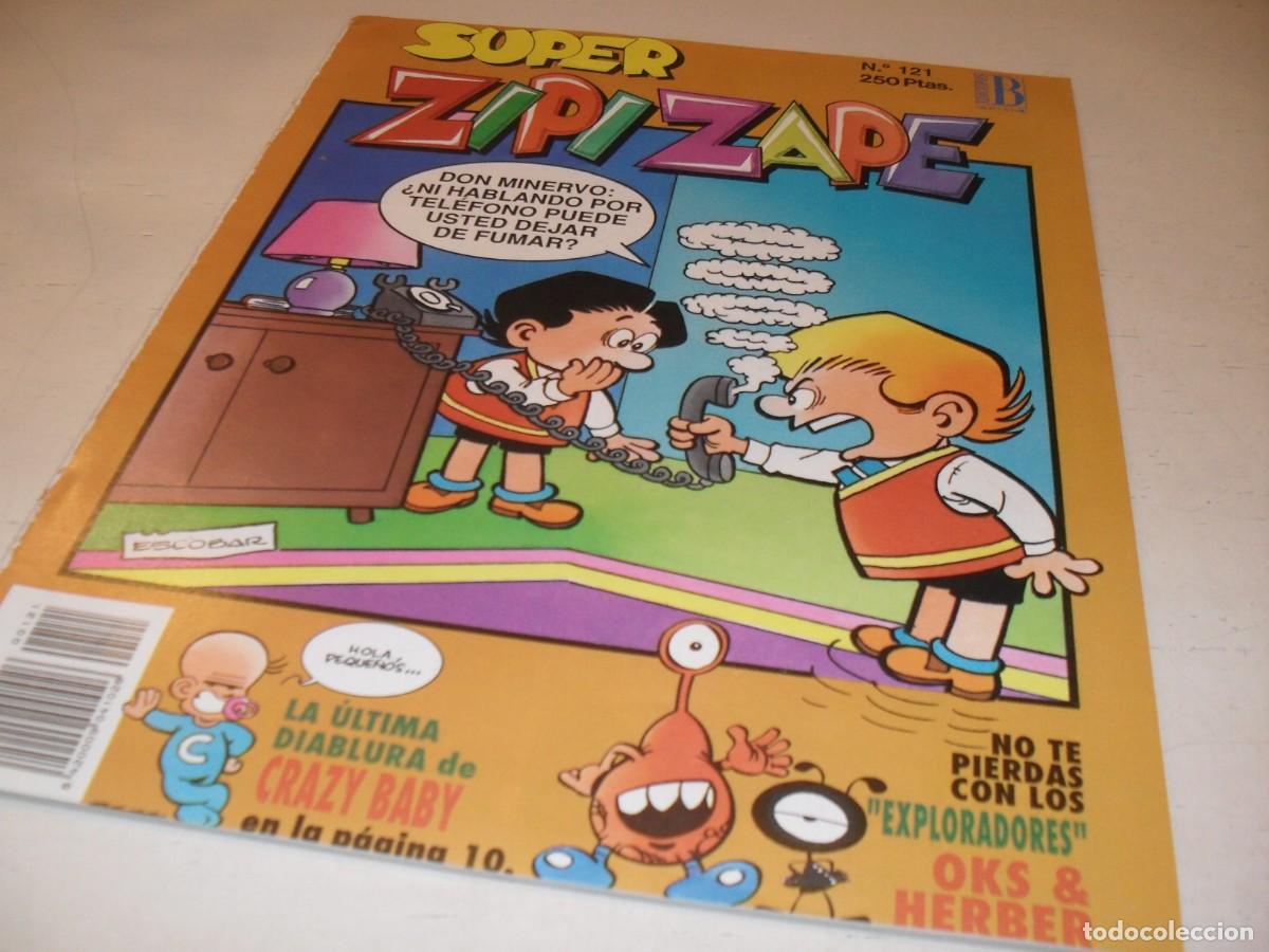 Tebeos: SUPER ZIPI Y ZAPE N&ordm; 121,CON LOS PITUFOS,DE 144.EDICIONES B,1987