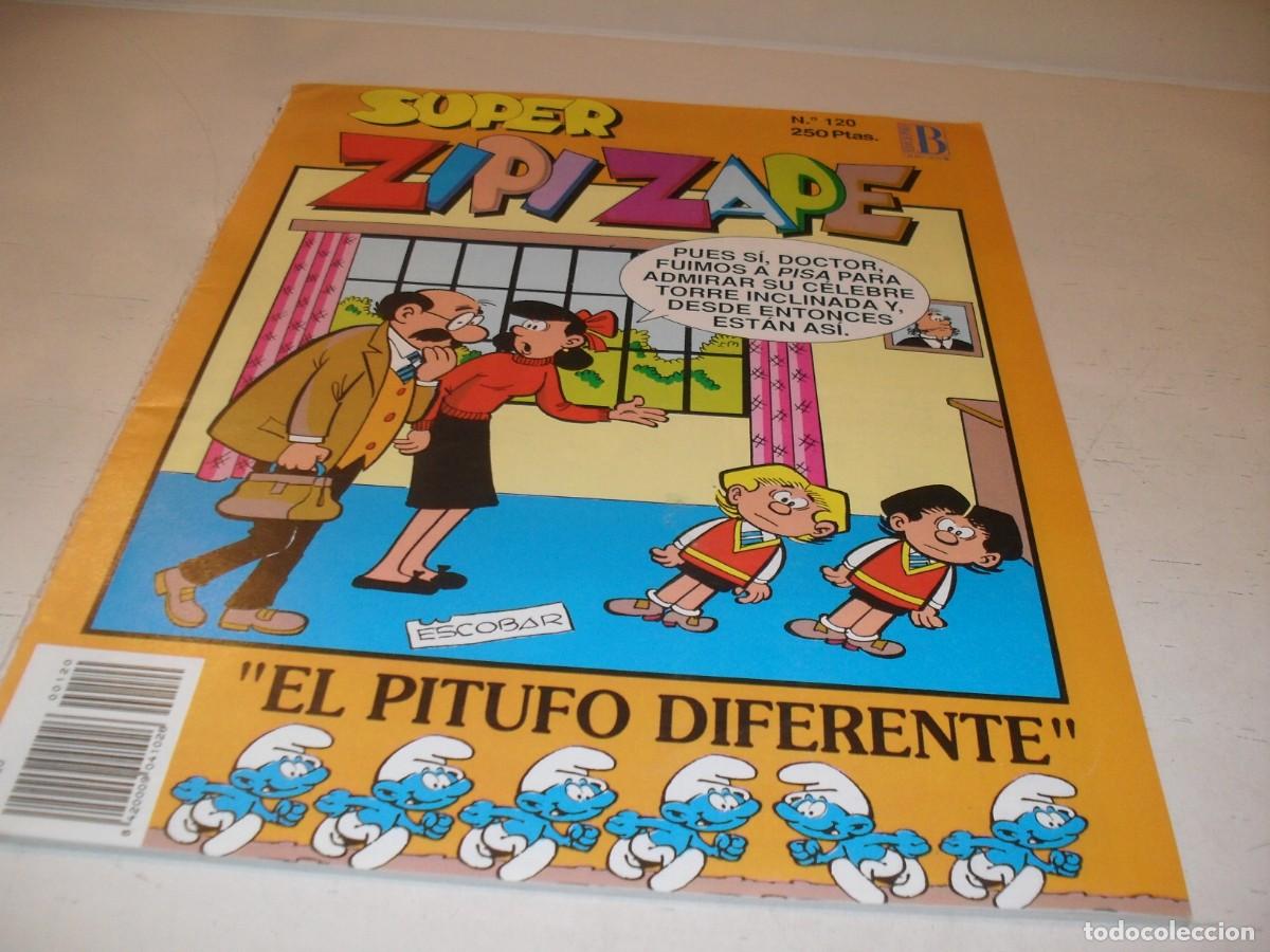 Tebeos: SUPER ZIPI Y ZAPE N&ordm; 120,CON LOS PITUFOS,DE 144.EDICIONES B,1987