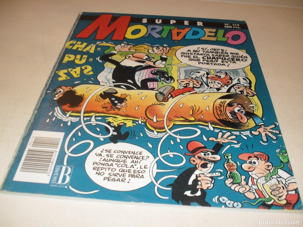 Tebeos: SUPER MORTADELO N&ordm; 114,Y.EN LA MISMA PORTADA,PEPE GOTERA Y MORTADELO,DE 144.EDICIONES B,1987