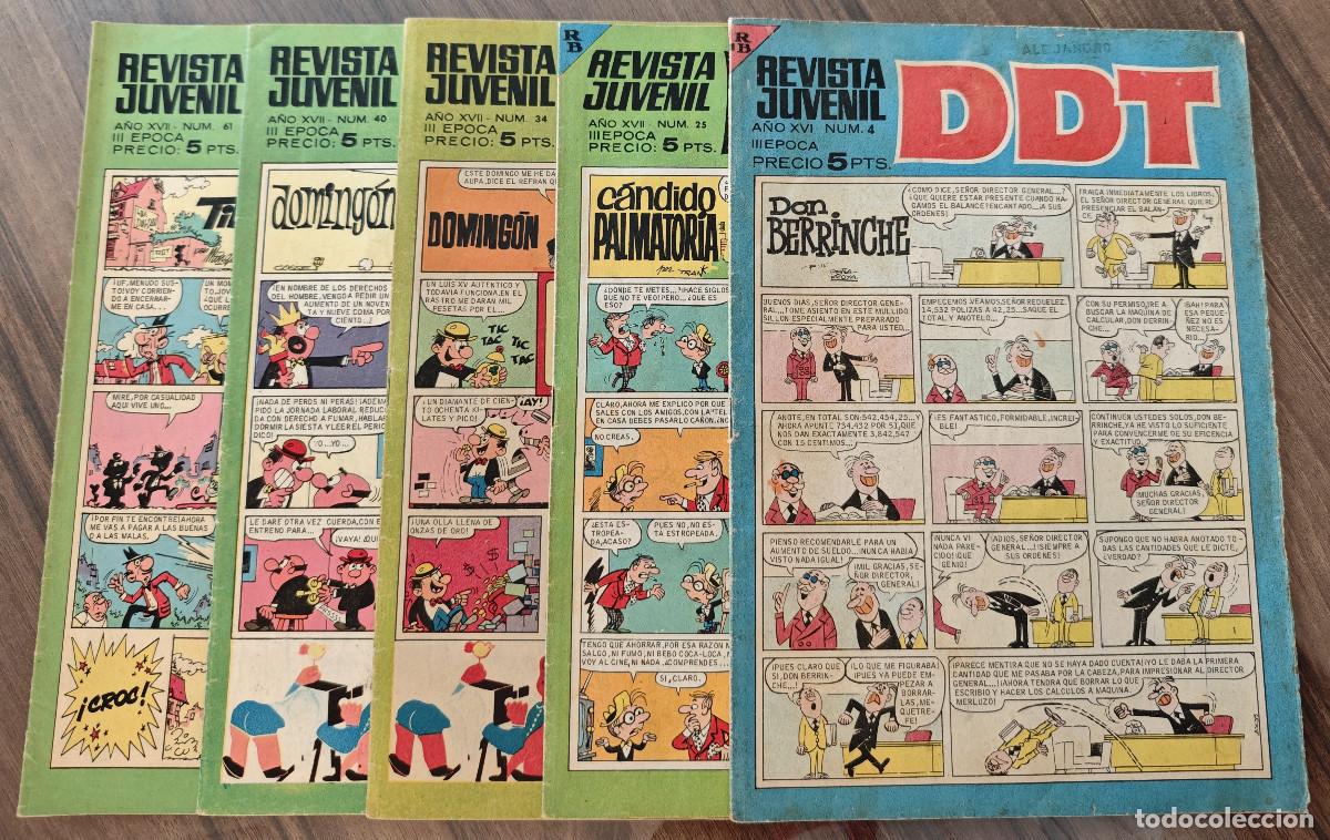 Tebeos: DDT n&ordm; 4, 25, 34, 40 y 61 (Bruguera 1967/68)
