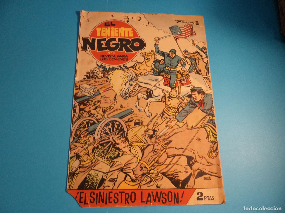 Tebeos: El teniente negro. N&ordm; 4. Bruguera. Portada deteriorada.
