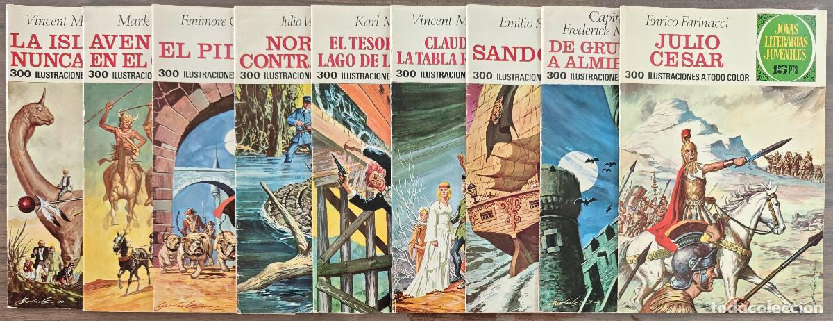 BDs: JOYAS LITERARIAS JUVENILES n&ordm; 47, 50, 52, 54, 55, 56, 57, 58, 59 (Bruguera 1&ordf; edicion 1972) 9 tebeos