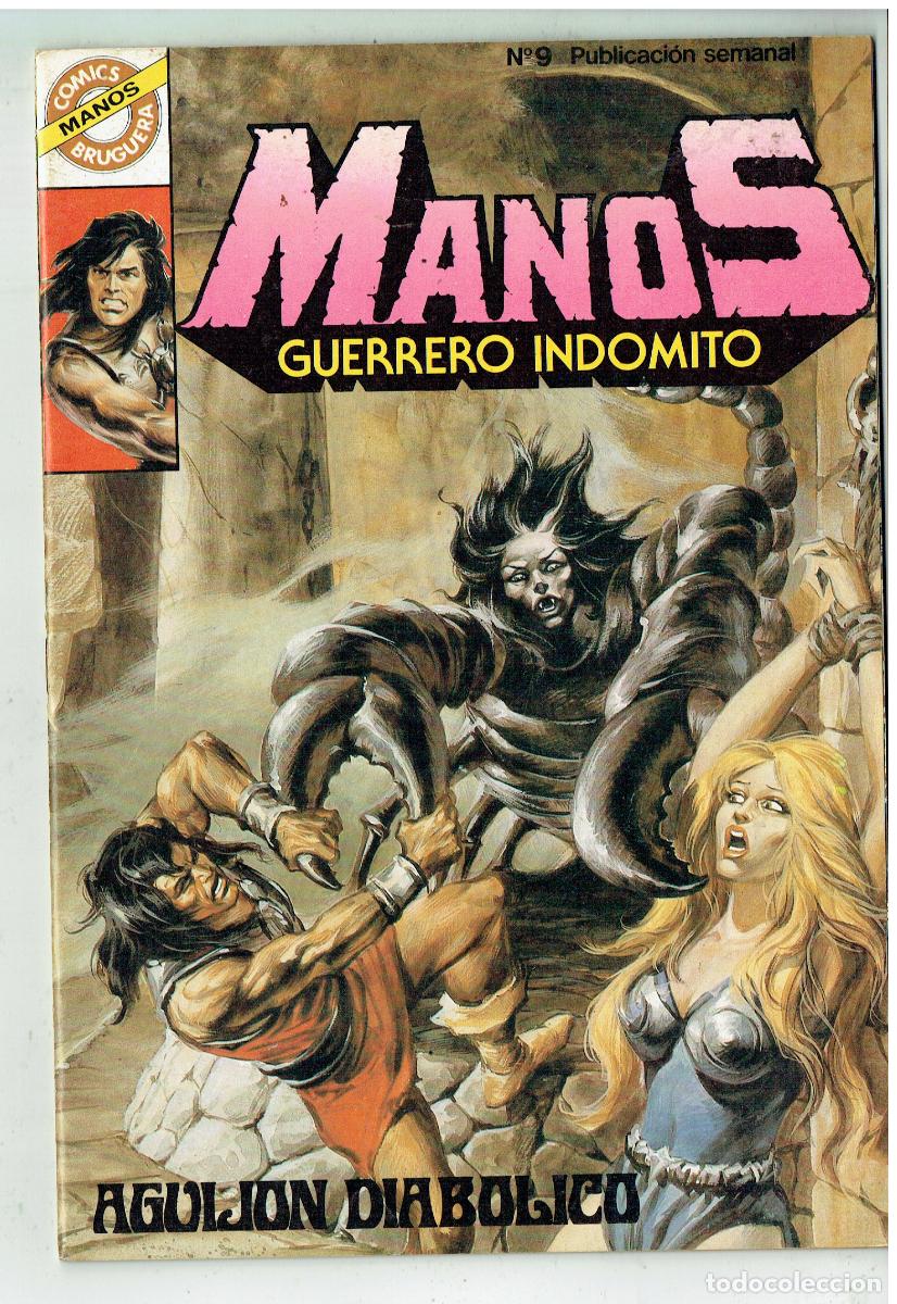 Tebeos: MANOS GUERRERO INDOMITO. N&ordm; 9. AGUIJ&Oacute;N DIAB&Oacute;LICO. CON POSTER. COMICS BRUGUERA. (B/48.3 RUM)