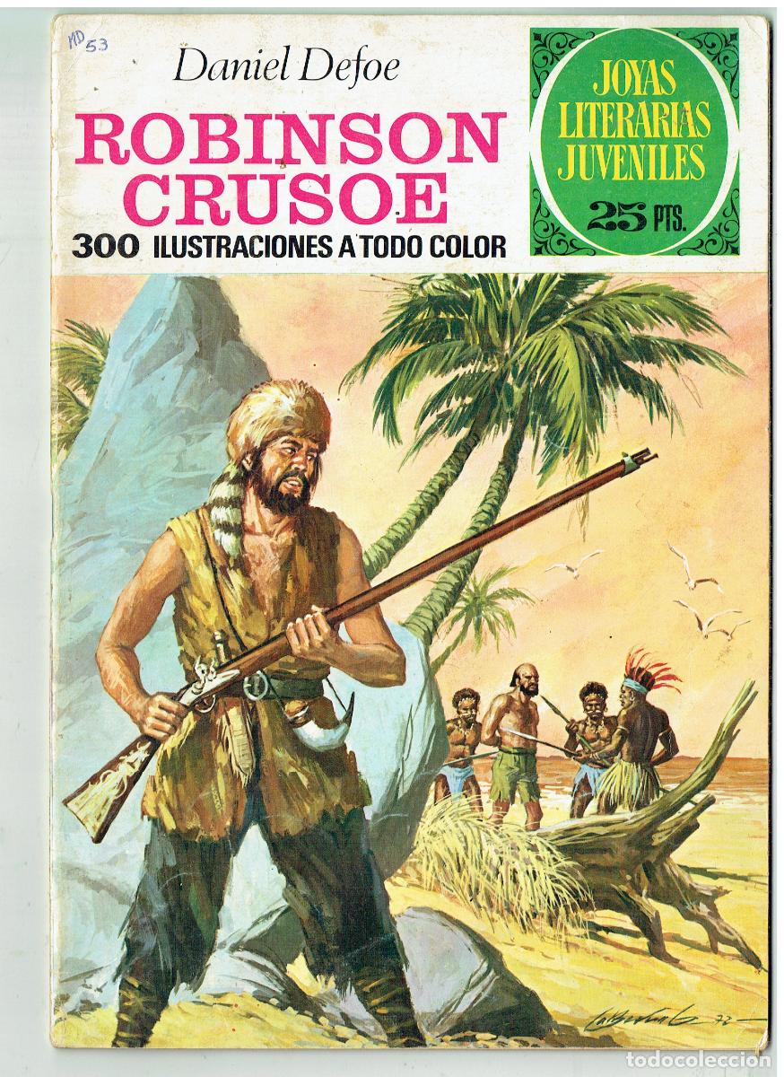 Tebeos: JOYAS LITERARIAS. N&ordm; 53. ROBINSON CRUSOE, BRUGUERA, 1976. (B/48.3 RUM)