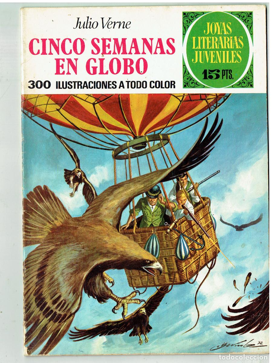 Tebeos: JOYAS LITERARIAS. N&ordm; 62. CINCO SEMANAS EN GLOBO. BRUGUERA, 1972. (B/48.3 RUM)