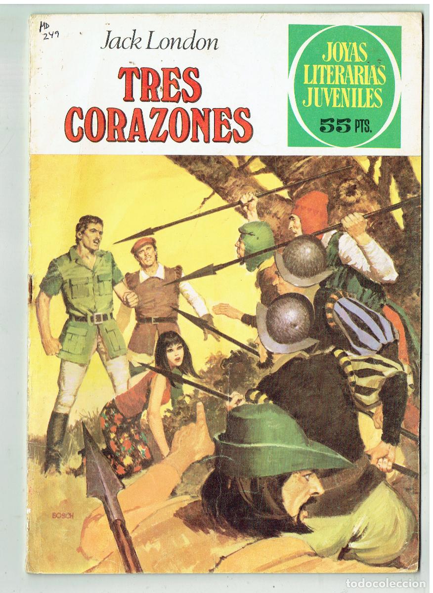 Tebeos: JOYAS LITERARIAS. N&ordm; 249. TRES CORAZONES. BRUGUERA, 1981. (B/48.3 RUM)