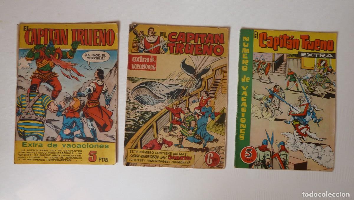 Tebeos: CAPITAN TRUENO LOTE DE 3 EXTRAS VACACIONES A&Ntilde;OS 1958- 1962- 1963. ORIGINALES BRUGUERA