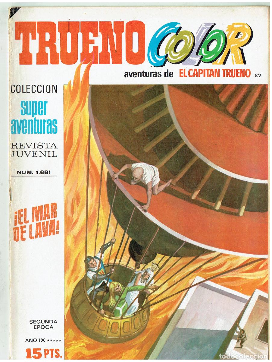Tebeos: TRUENO COLOR. N&ordm; 82. &iexcl; EL MAR DE LA LAVA !. BRUGUERA, 1976.(B/48.3 RUM)