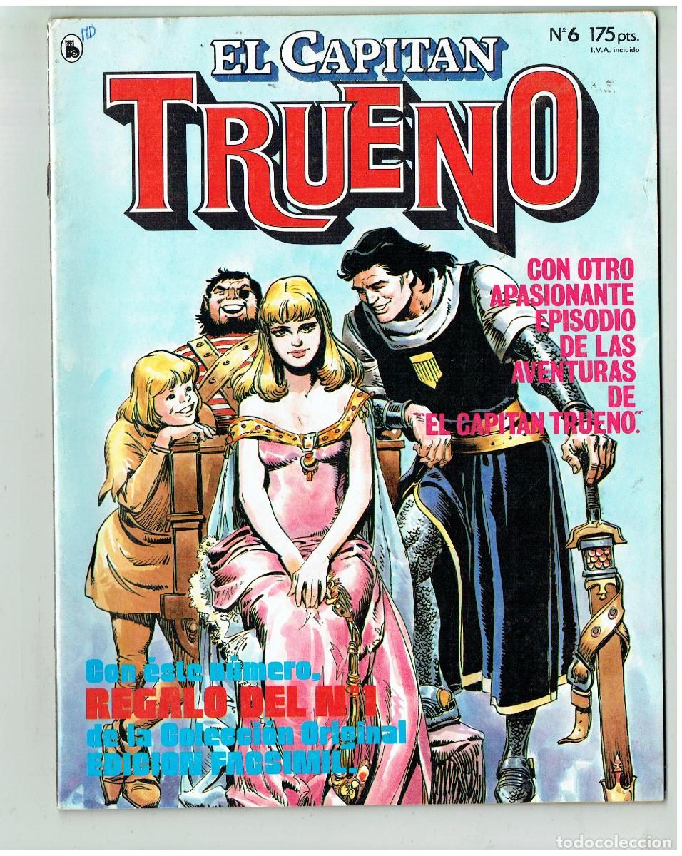 Tebeos: EL CAPITAN TRUENO. N&ordm; 6. SIN EL FASCIMIL. BRUGUERA, 1986.(B/48.3 RUM)