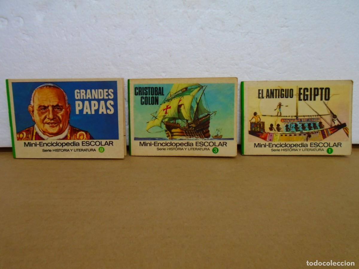 Tebeos: MINI-ENCICLOPEDIA ESCOLAR.BRUGUERA.HISTORIA Y LITERATURA N&ordm; 1-3-9.