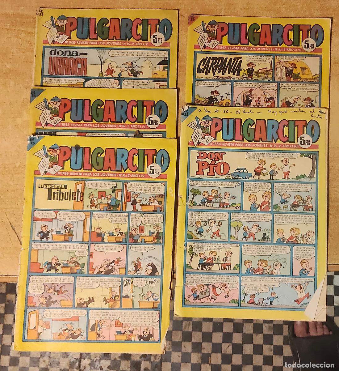 Tebeos: Pulgarcito comic - lote de 5 tebeos Editorial Bruguera - a&ntilde;o 1965